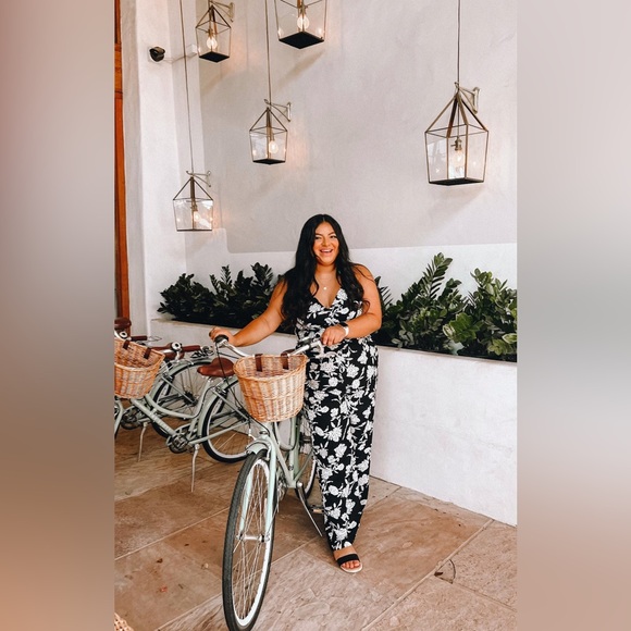 Pink Lily Black and White Floral Two-Piece Set - Picture 1 of 7